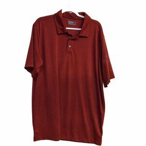 Bollé Mens Red Polyester Polo Shirt Collard Solid Button Casual Short Sleeve XXL
